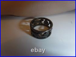 Retired James Avery Walking Cats & Flowers Eternity Ring Sterling 925 Size 5.25 Retired James Avery Walking Cats & Flowers Eternity Ring Sterling 925 Size 5.25