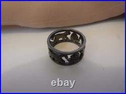 Retired James Avery Walking Cats & Flowers Eternity Ring Sterling 925 Size 5.25 Retired James Avery Walking Cats & Flowers Eternity Ring Sterling 925 Size 5.25