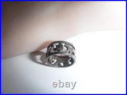 Retired James Avery Walking Cats & Flowers Eternity Ring Sterling 925 Size 5.25 Retired James Avery Walking Cats & Flowers Eternity Ring Sterling 925 Size 5.25