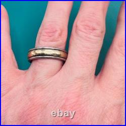 Retired James Avery Wedding Band Ring 14k Gold & Sterling Silver 925 Size 10