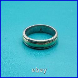 Retired James Avery Wedding Band Ring 14k Gold & Sterling Silver 925 Size 10