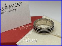 Retired James Avery Wedding Band Segmented Ring 925 Sterling Silver Size 10