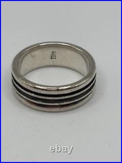 Retired James Avery Wedding Band Segmented Ring 925 Sterling Silver Size 10