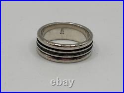 Retired James Avery Wedding Band Segmented Ring 925 Sterling Silver Size 10