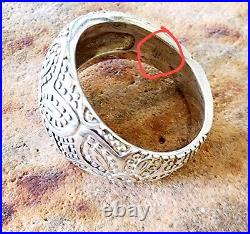 Retired James Avery Wide Dotted Flower Ring, Tapering in the Back 9.5