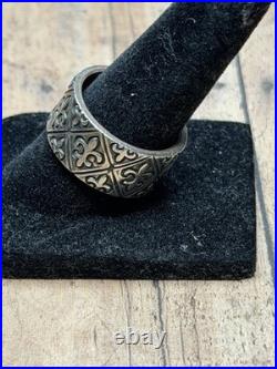Retired James Avery Wide Fleur De Lis Band Ring Size 7.5-8