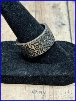 Retired James Avery Wide Fleur De Lis Band Ring Size 7.5-8
