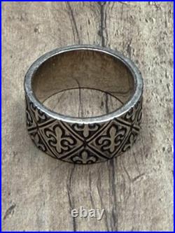 Retired James Avery Wide Fleur De Lis Band Ring Size 7.5-8