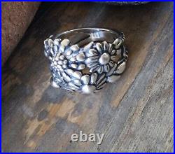 Retired James Avery Wide Flower Dome Ring So Pretty Size 8