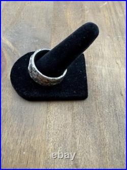 Retired James Avery Wide Ichthus Fish Christian Textured Band Ring Heavy Sz 12.5