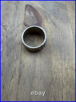 Retired James Avery Wide Ichthus Fish Christian Textured Band Ring Heavy Sz 12.5