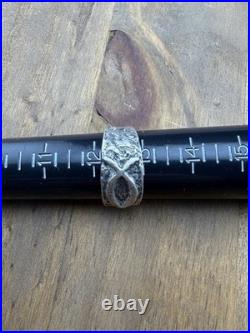 Retired James Avery Wide Ichthus Fish Christian Textured Band Ring Heavy Sz 12.5