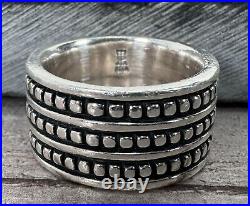 Retired James Avery Wide Triple Row Beaded Dotted Ring 8.9 Grams Sz 5 Retired James Avery Wide Triple Row Beaded Dotted Ring 8.9 Grams Sz 5