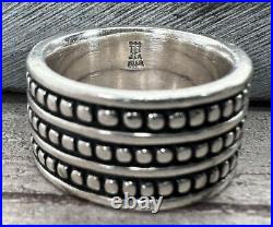 Retired James Avery Wide Triple Row Beaded Dotted Ring 8.9 Grams Sz 5 Retired James Avery Wide Triple Row Beaded Dotted Ring 8.9 Grams Sz 5
