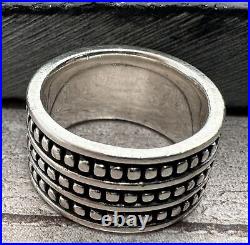 Retired James Avery Wide Triple Row Beaded Dotted Ring 8.9 Grams Sz 5 Retired James Avery Wide Triple Row Beaded Dotted Ring 8.9 Grams Sz 5
