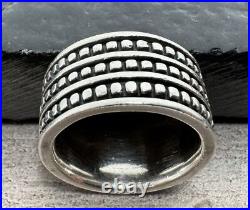Retired James Avery Wide Triple Row Beaded Dotted Ring 8.9 Grams Sz 5 Retired James Avery Wide Triple Row Beaded Dotted Ring 8.9 Grams Sz 5