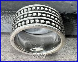 Retired James Avery Wide Triple Row Beaded Dotted Ring 8.9 Grams Sz 5 Retired James Avery Wide Triple Row Beaded Dotted Ring 8.9 Grams Sz 5