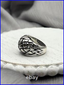 Retired James Avery Wide Woven Dome Ring Sterling Silver Size 6.5 VTG