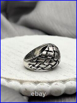 Retired James Avery Wide Woven Dome Ring Sterling Silver Size 6.5 VTG