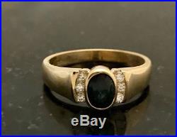 Retired James Avery Women's Sapphire & Diamond Ring Sz 8 14K Yellow Gold. 585