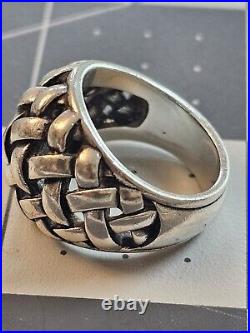 Retired James Avery Woven Dome Ring 925 Size 5.5 BOLD Wide Silver Hallmarked
