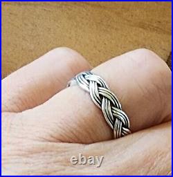 Retired James Avery Woven Ring Size 7.5 Sterling Silver NEAT Rare Piece