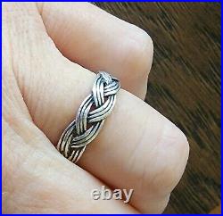 Retired James Avery Woven Ring Size 7.5 Sterling Silver NEAT Rare Piece