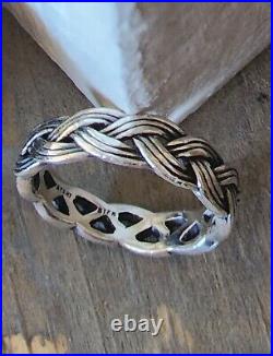 Retired James Avery Woven Ring Size 7.5 Sterling Silver NEAT Rare Piece