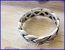 Retired James Avery Woven Ring Size 7.5 Sterling Silver NEAT Rare Piece