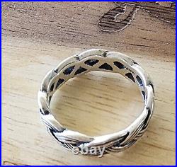 Retired James Avery Woven Ring Size 7.5 Sterling Silver NEAT Rare Piece