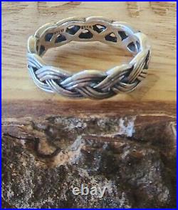 Retired James Avery Woven Ring Size 7.5 Sterling Silver NEAT Rare Piece