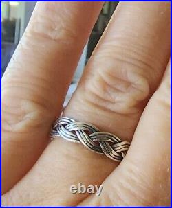 Retired James Avery Woven Ring Size 7.5 Sterling Silver NEAT Rare Piece
