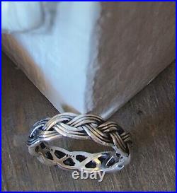 Retired James Avery Woven Ring Size 7.5 Sterling Silver NEAT Rare Piece