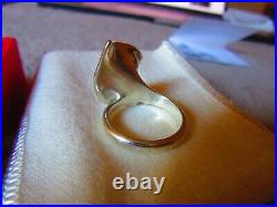 Retired James Avery leaf Pearl Ring In JA Box with Pouch size 6. 15/16