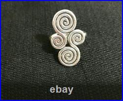Retired James Avery sterling silver scroll ring size 8