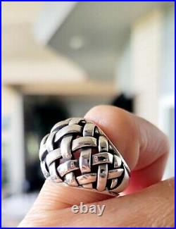 Retired LARGE James Avery Woven Dome Ring SO PRETTY! Rare Piece