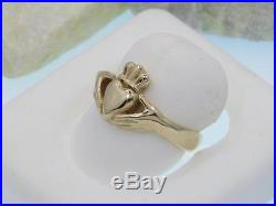Retired RARE James Avery 14k Yellow Gold Original Claddagh Wedding Ring Size 7