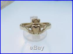 Retired RARE James Avery 14k Yellow Gold Original Claddagh Wedding Ring Size 7