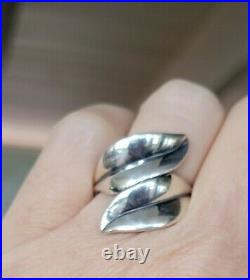 Retired RARE James Avery Leaf Wrap Ring Size 8.5 NEAT Ring! With JA Box