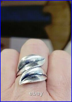 Retired RARE James Avery Leaf Wrap Ring Size 8.5 NEAT Ring! With JA Box