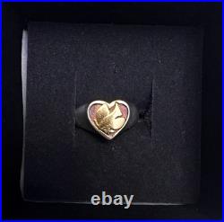 Retired & Rare James Avery Dove HeartSterling Silver/14k Gold Ring Size 5 Signed