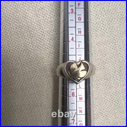 Retired & Rare James Avery Dove HeartSterling Silver/14k Gold Ring Size 5 Signed