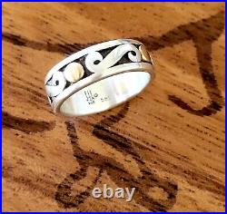 Retired Rare James Avery Great Condition 14kt Gold Circle withSilver Band Ring (6)