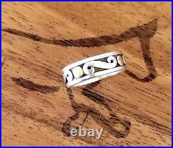 Retired Rare James Avery Great Condition 14kt Gold Circle withSilver Band Ring (6)