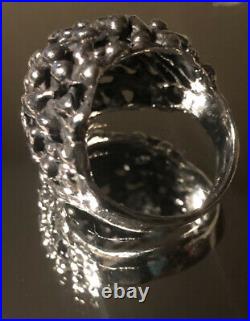 Retired Rare James Avery Ring Signed Sterling Silver Large Brutalist Dome 9.5