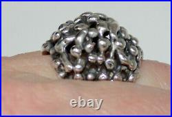 Retired Rare James Avery Ring Signed Sterling Silver Large Brutalist Dome Pierce