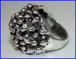 Retired Rare James Avery Ring Signed Sterling Silver Large Brutalist Dome Pierce