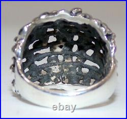 Retired Rare James Avery Ring Signed Sterling Silver Large Brutalist Dome Pierce