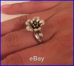 Retired Sterling Silver James Avery April Flower Ring, Size 8