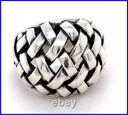 Retired Sterling Silver James Avery Basket Weave Woven Dome Ring Size 7